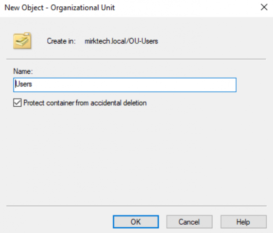 Create OU