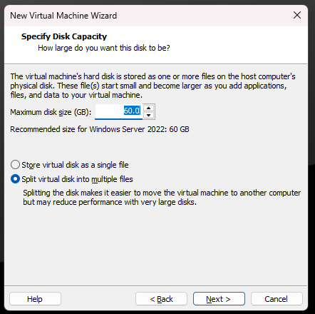 Disk space